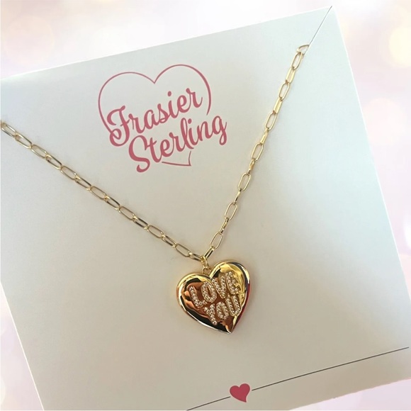 Photo FRASIER STERLING Love You Locket Chain Necklace Charm Romantic Memory Gift - Picture 6 of 15